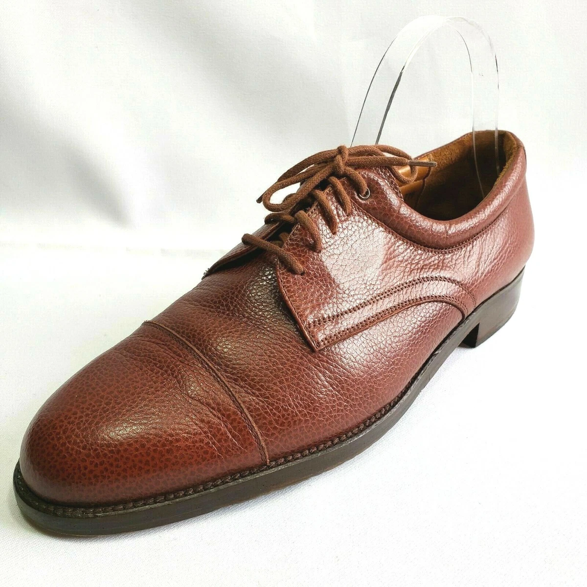 Johnston Murphy Brown Leather Lace Up Oxford Dress Shoes Italy
