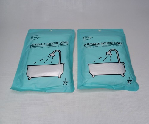 Disposable Bathtub Cover Hygenic Liner For Travel Hotel Motel 2 Pack New - Picture 2 of 6