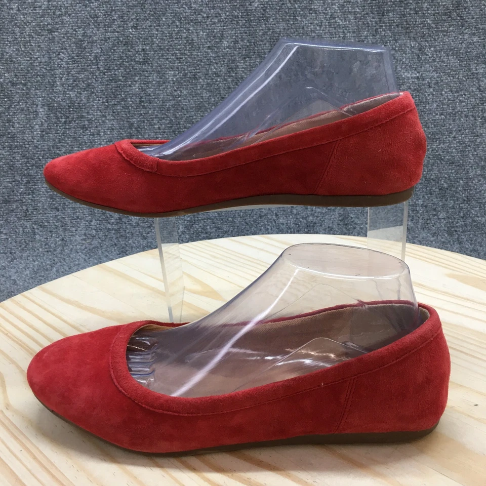 Zapatos Crown Vintage Para Mujer 9M Melidee Sin Cordones Planos Cuero Rojo Informales Puntera Redonda Foto 2 de 4