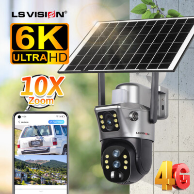 8MP 4G Outdoor-Überwachungskamera Dual Lens Wireless Solar-Kamera PTZ 10x Zoom