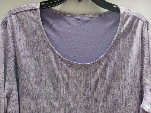 Timeson Ladies Blouse Purple (2Tone) With a field of flowers at bottom 1X - Picture 2 of 9