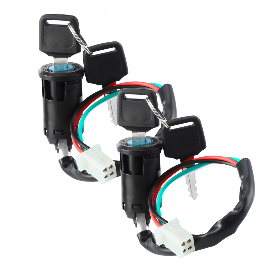 2-Pack ATV Ignition Switch Key Set - 4-Wire, Fits TaoTao, Sunl, Kazuma, Honda 50-250cc Dirt Bikes & Quads