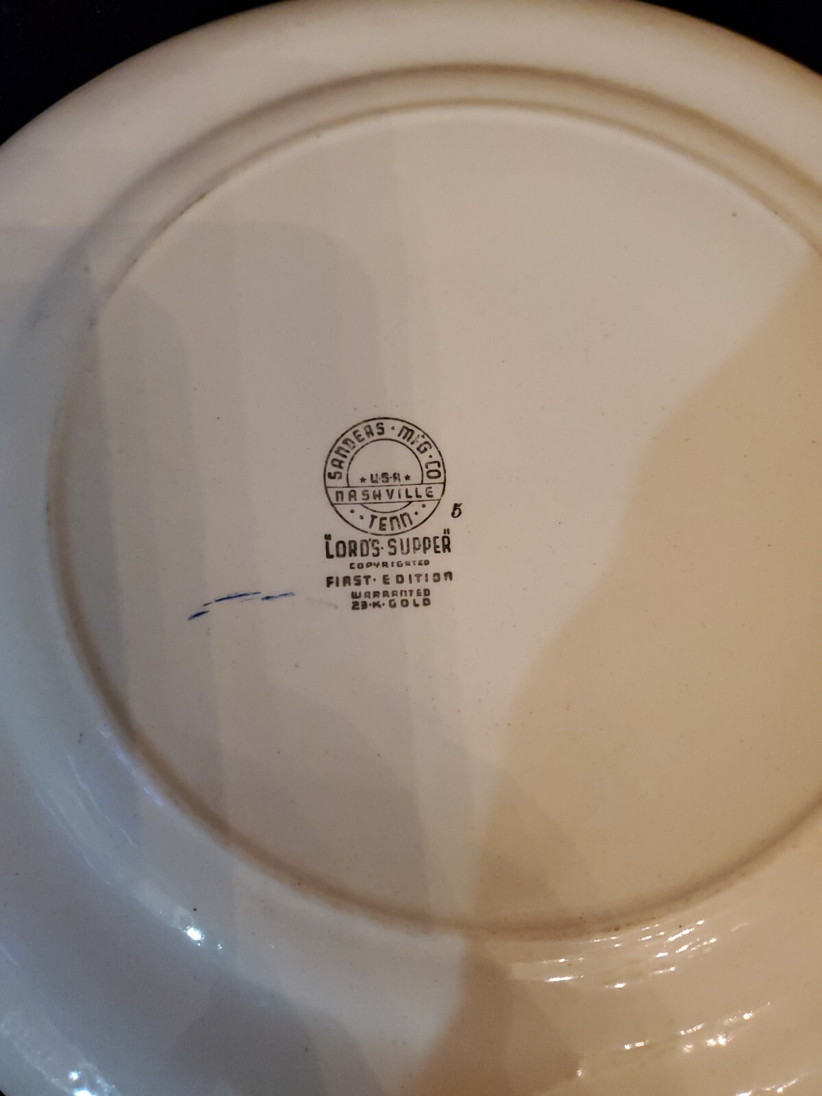 Vintage Last Supper Plate, Sanders Mfg Co., Nashville TN. First Edition