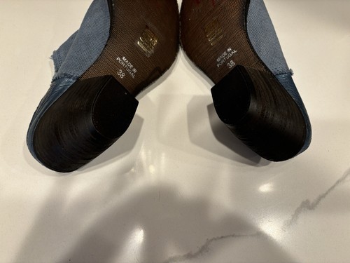 Size 38 FREE PEOPLE Western Blue Denim Mule Slides- EXCELLENT COND. - Picture 7 of 10