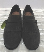 Hotter Seaton Womens Drk Gray Suede Leather Shoes 7 1/2 Eu 38.5 New