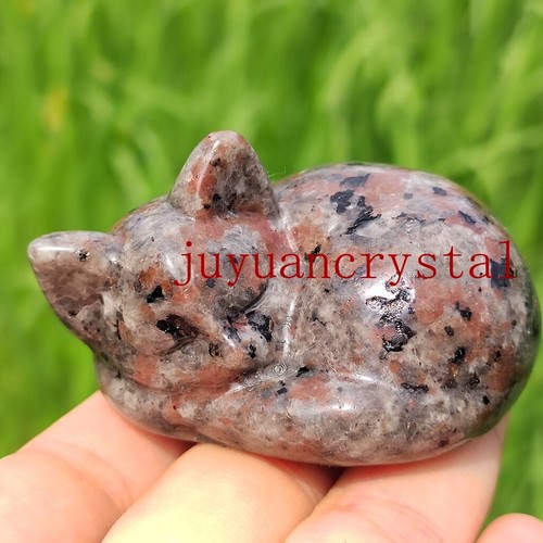 Calavera de gato Yooperlite natural tallada cuarzo cristal gato calavera decoración regalo 1 pieza - Imagen 11 de 11