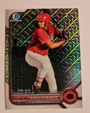 BRAYLIN MINIER 2022 BOWMAN CHROME PROSPECT 1ST MOJO REFRACTOR REDS