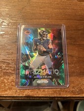 2023 Panini Prizm #3 GREEN CRACKED ICE JUSTIN FIELDS BEARS HOLO PRIZMATIC SP