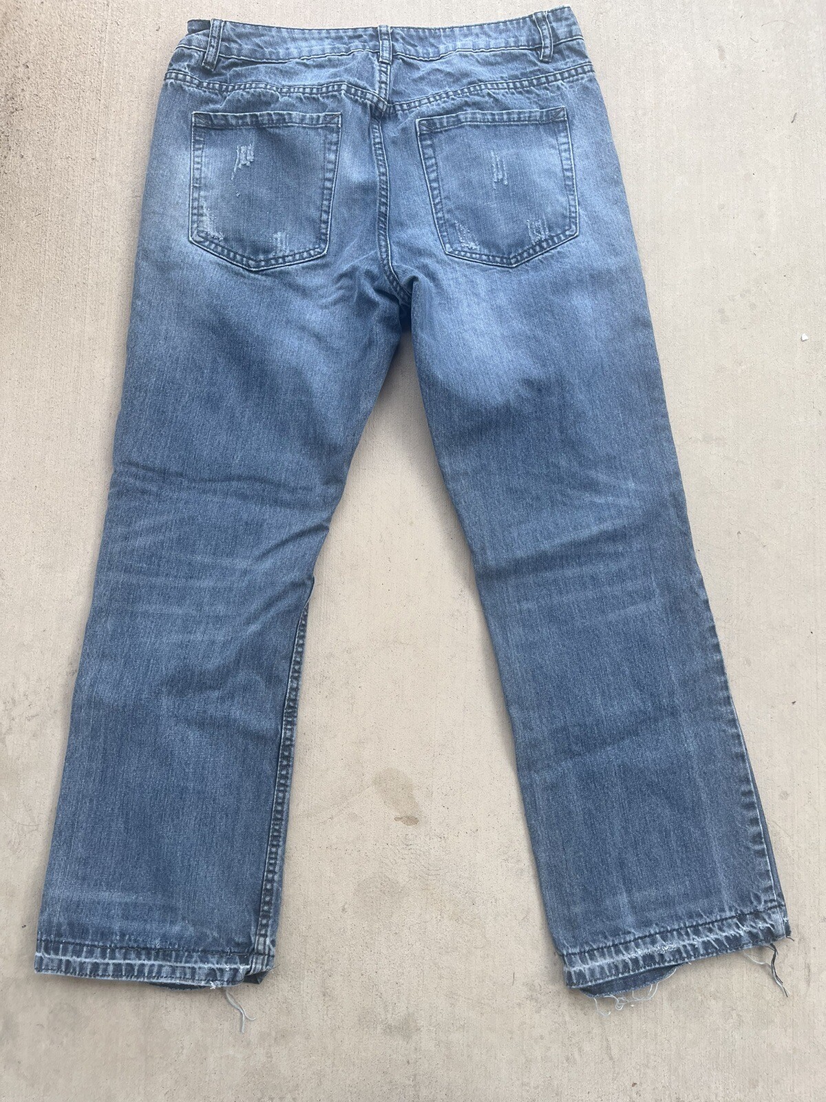 Men’s Vintage Patchwork Lightwash Distressed Boot… - image 3