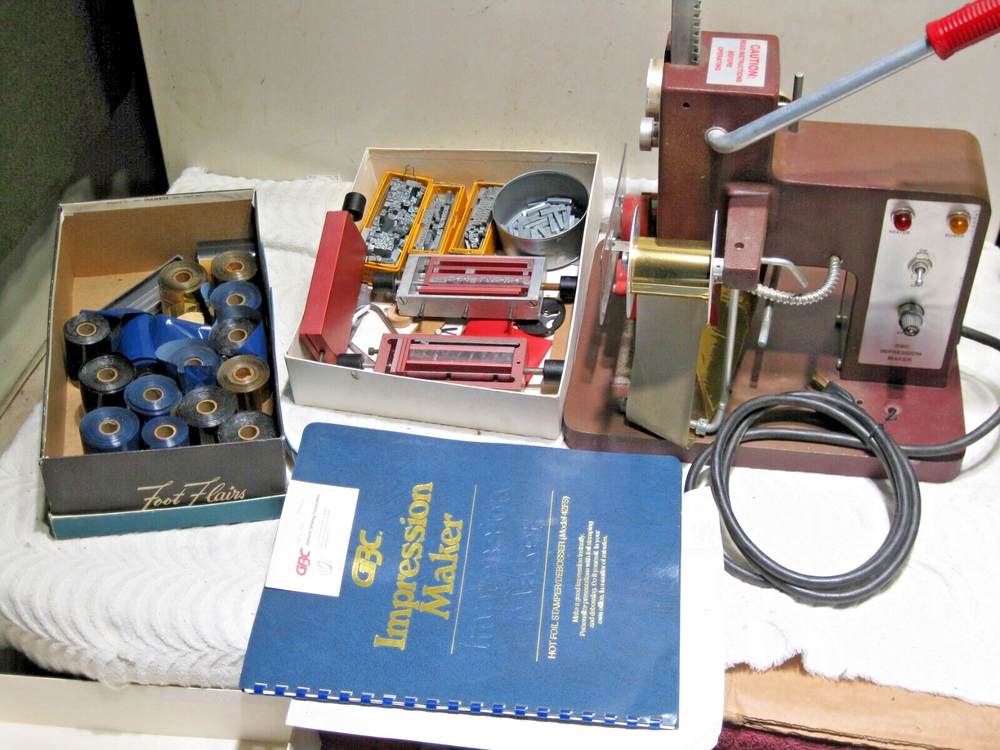 GBC Impression Maker Hot Foil Imprinting Stamper/Debosser Model 42FS W/Extras!
