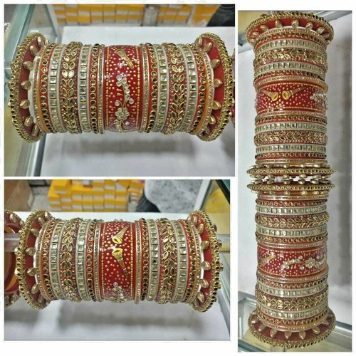 Chura Kundan Rajwadi Bangle Set 