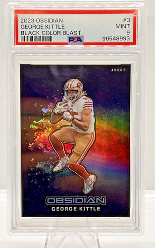 George Kittle #3 2023 Panini Obsidian Black Color Blast card