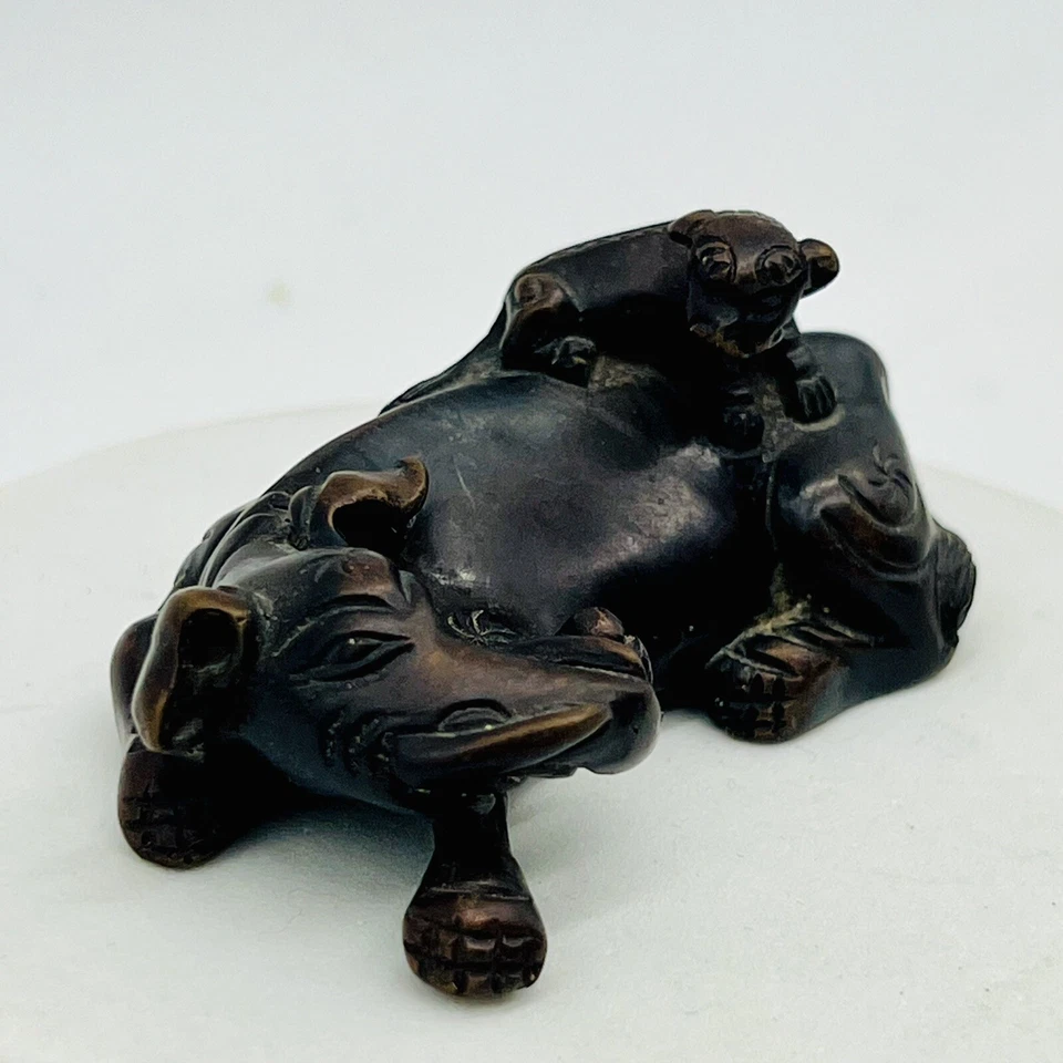 Китайский бронзовый антикварный свиток с мифическим животным слоном - Изображение 2 из 4