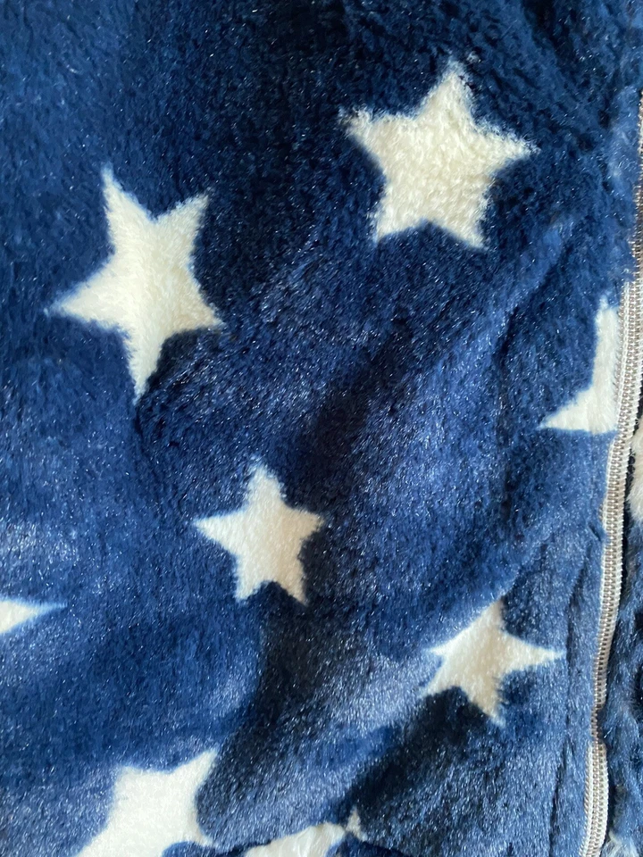 Abrigo Chaqueta Steve Madden Niñas Azul Imitación Piel Blanco Estrellas Cremallera 14/16 Foto 3 de 4