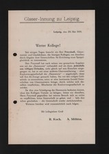 LEIPZIG, Rechnung 1914, Glaser-Innung zu Leipzig R. Koch A. Möbius