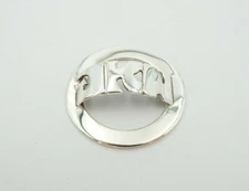  Vintage Leonore Doskow Sterling Silver Monogrammed Initial JKW Scarf Ring