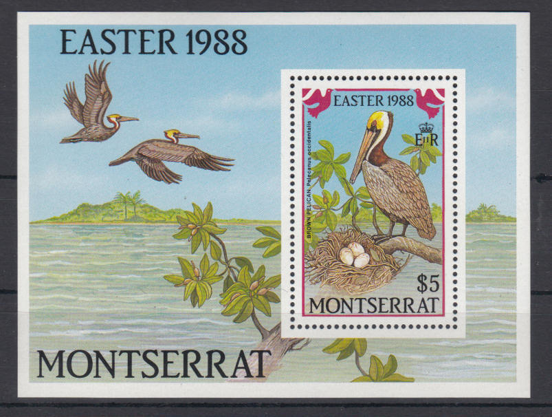 Montserrat - Michel-Nr. 705 als Block 48 postfrisch/**  (Ostern / Vögel)