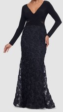 XSCAPE Womens Black Lace-Skirt Side-Cutout Evening Dress Size 6