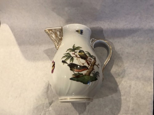 HEREND PORCELAIN HAND PAINTED LARGE ROTHSCHILD CREAMER/PITCHER 1632/RO 6.25" - Picture 7 of 11