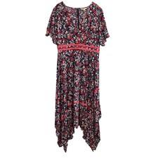Boden Holly Handkerchief Hem Midi Dress Floral Women’s Plus Size 16 Long Teacher