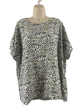 Primark UK Gr. 18 Grün Weiß Mix Poncho Style Polyester Top