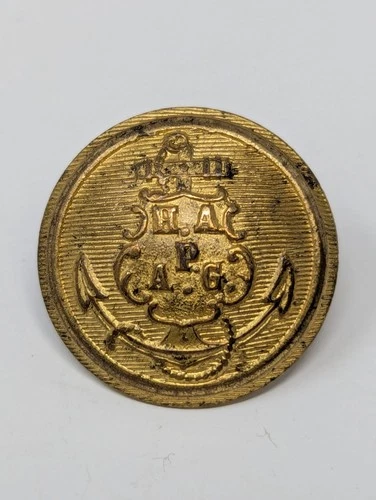 Antique NY Hospital Corps Brass Uniform Button HAPAG Medical 3/4”