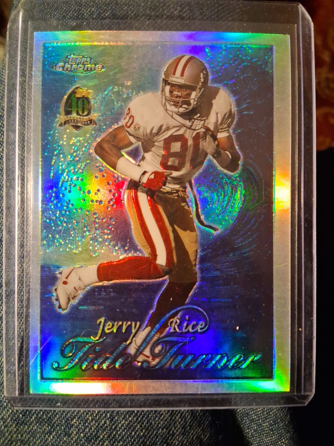 1996 Topps Chrome Refractor Tide Turner Jerry Rice #TT10 SP 🔥 49ers 🐐HOF (C)