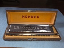 Vintage Hohner Chromonika III Harmonica C Key In Original Box