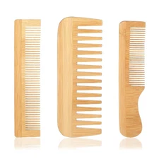 3 Pcs Bamboo Hair Comb, Wooden Comb for Women Men, 5.2×14cm/2.05×5.51in 