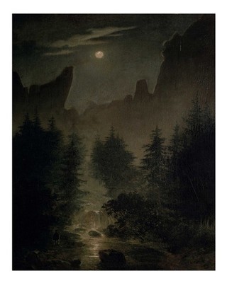 Mystical Forest Moonlight Wall Art Serene Night Scene Romanticism Natu