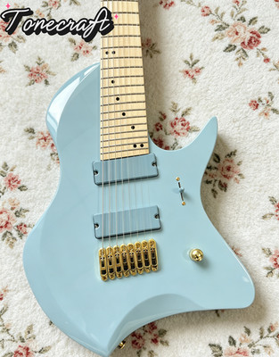 US warehous 8-String Electric Guitar Sonic Blue Mahogany Construction HH Pickups