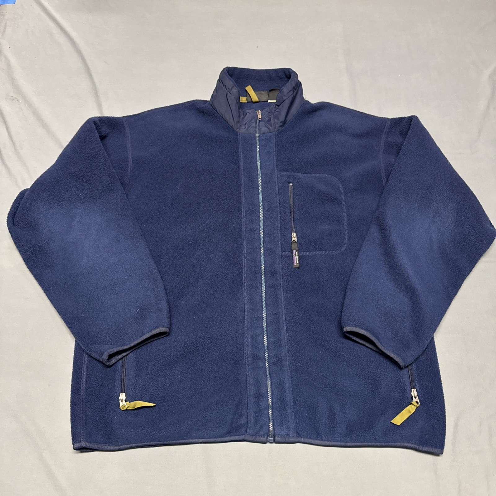 Vintage Patagonia Mens 2XL Navy Full Zip Synchilla Fleece Jacket - Made in USA