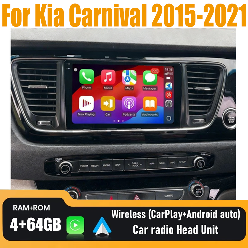 9'' Wireless Carplay Android Auto Car Radio Head Unit For Kia Carnival 2015-2021