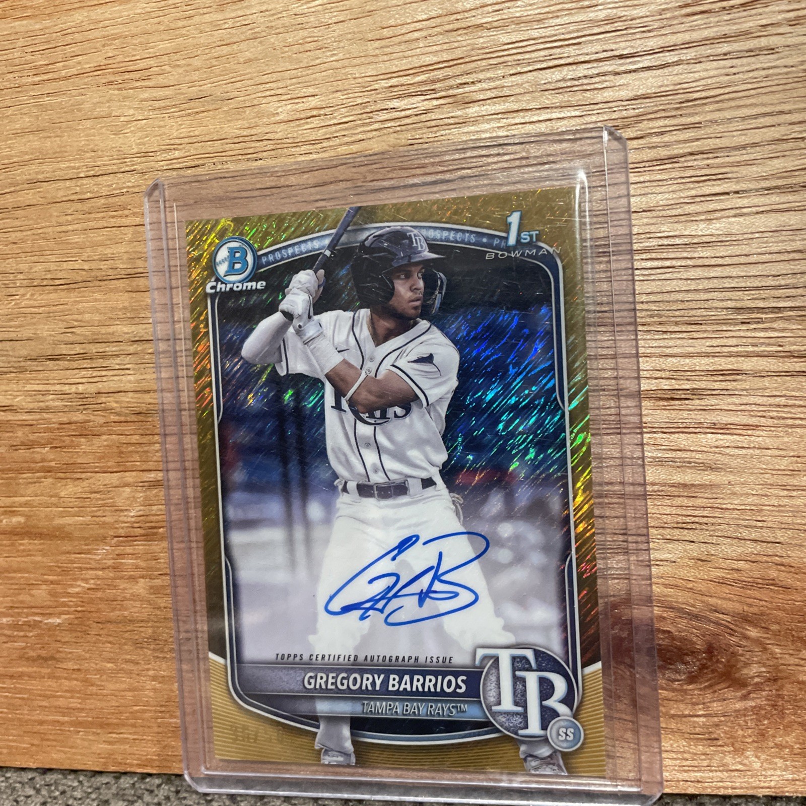 2025 Bowman Chrome Gold Shimmer Auto /50 Gregory Barrios 1st