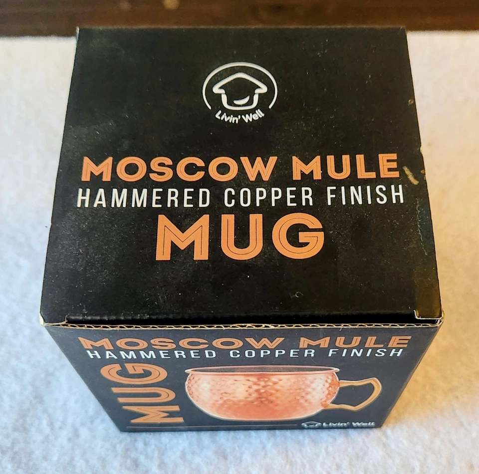 锤铜饰面莫斯科骡子马克杯黄铜手柄不锈钢 18 盎司 #MM007  — 第 3/4 张图片