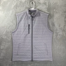 Johnnie-O Vest men's Large Crosswind Quilted Performance Full Zip Packable Hood