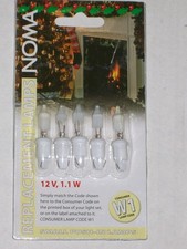 5 x Noma W1 Spare FUSE BULBS Clear Colour Christmas Fairy Light 12V 1.1W vintage