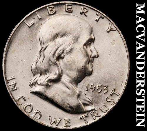1953-D Silver Franklin Half Dollar - Choice Gem Brilliant Unc  Lustrous  #i1657