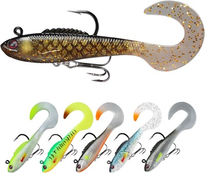 TRUSCEND Pre-Rigged Fishing Jigs für Süß- und Salzwasser, 1:50 Super Haltbare