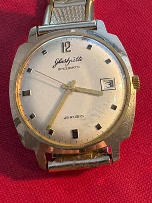 Glashütte Spezimatic 26 Rubis Gold 20mic Zugband Edelstahl Top Zustand - Bild 1 von 4