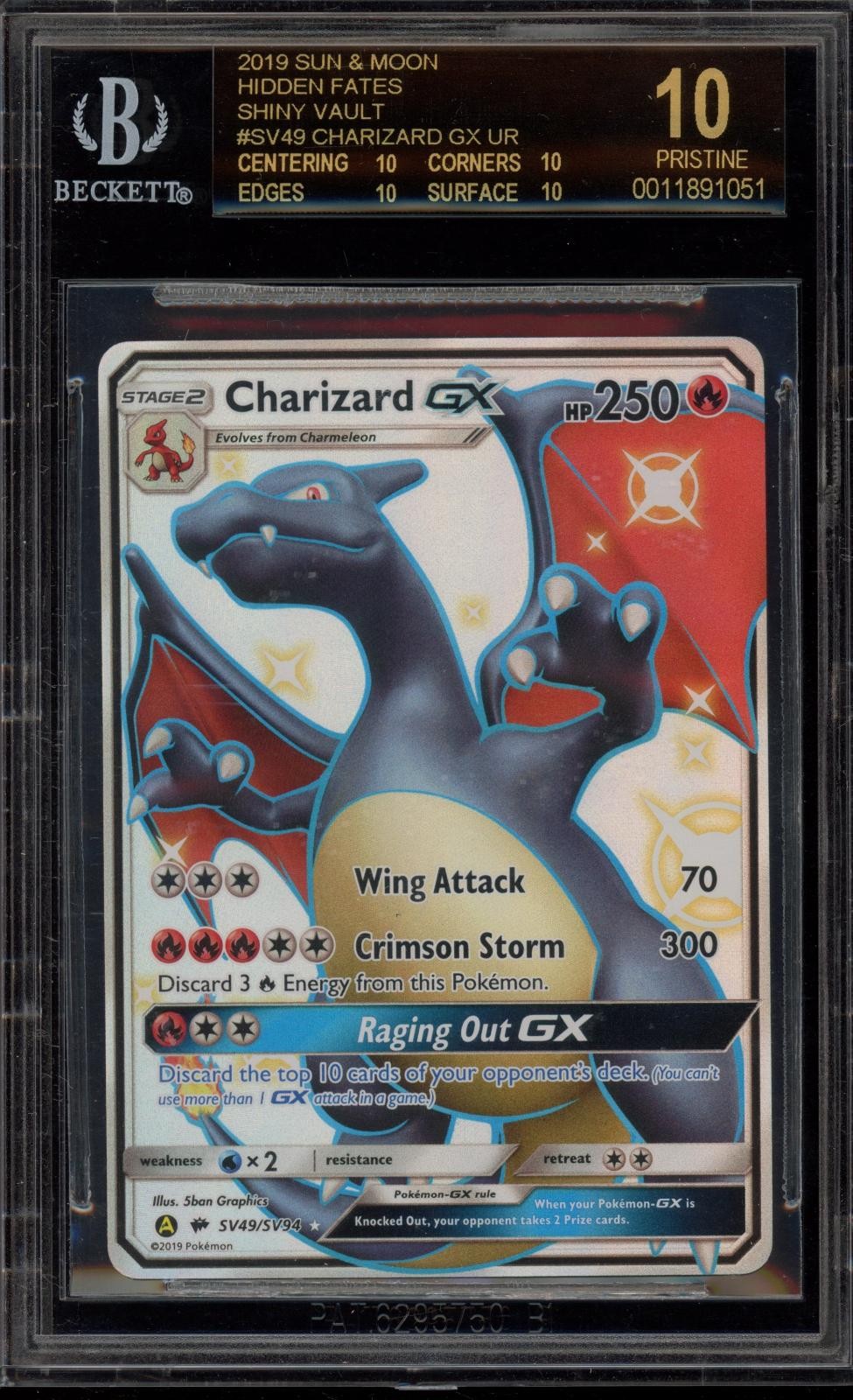 Pokemon Charizard GX Hidden Fates Full Art #SV49