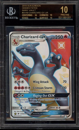Pokemon Charizard GX Hidden Fates Full Art SV49 BGS 10 BLACK LABEL