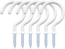 12 Pack Vinyl Coated Ceiling Hooks, Multi-Function Wall Hooks for Indoors Outdoo