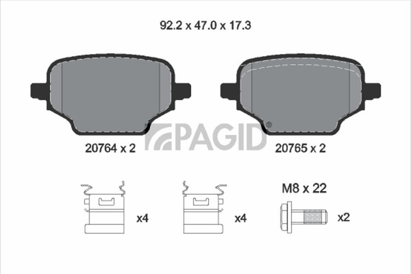 Pagid Bremsbelagsatz Scheibenbremse T3166N FüR Opel Combo GroßRaumlimousine K9-image
