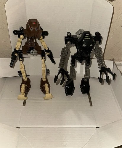Bionicle Toa Mata Pohatu & Onua Complete Sets w/ Manuals, Canisters #8531, 8532