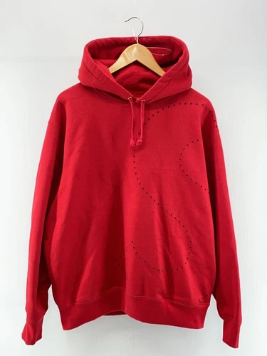 Supreme Felpa con Cappuccio Taglio Laser Logo S Felpa con Cappuccio M Poliestere ROSSO Usata
