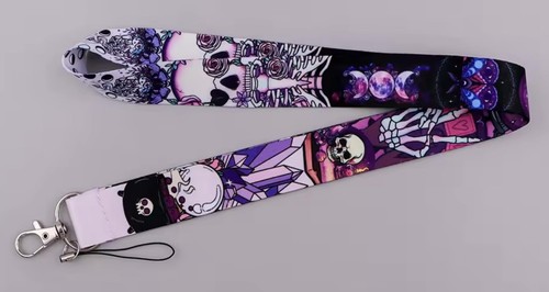 Witch Skull Skeleton Cauldron Bat Tarot Card Fortune Telling Black Cat Lanyard - Afbeelding 4 van 6
