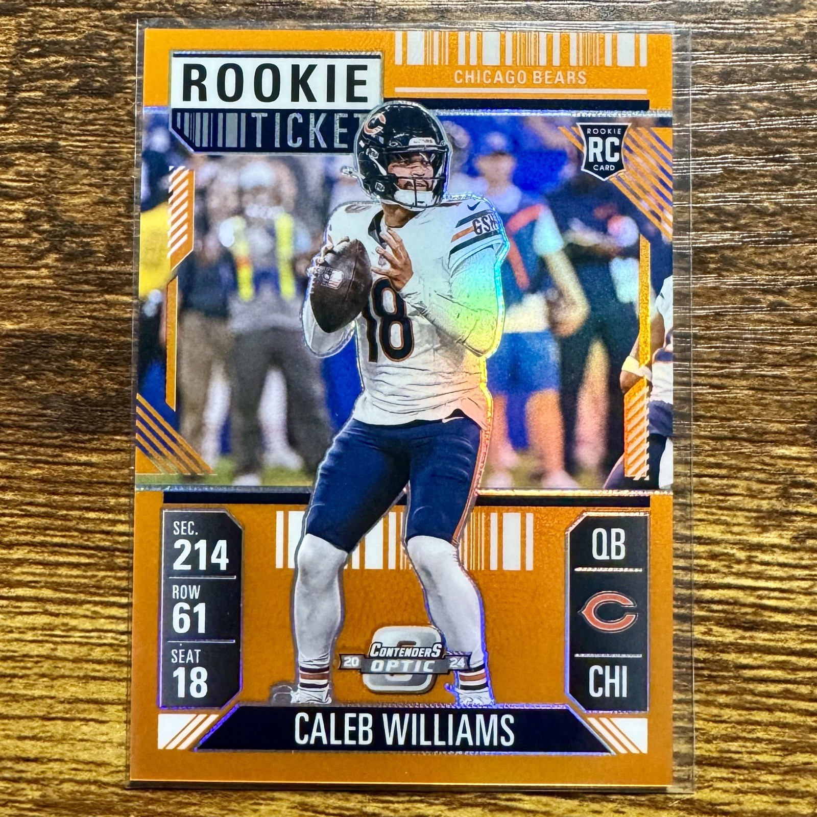 2024 Panini Contenders Optic Rookie Ticket Caleb Williams #68 Orange /75 Bears