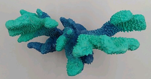Statua Corallo Artificiale Decorazioni Resina Blu Decorazione Casa Accenti - Foto 5 di 10