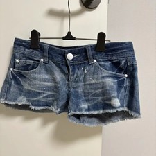 Gyaru Denim Shorts Vintage Japan Size 38 Low Rise